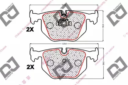Комплект тормозных колодок, дисковый тормоз DJ PARTS купить
